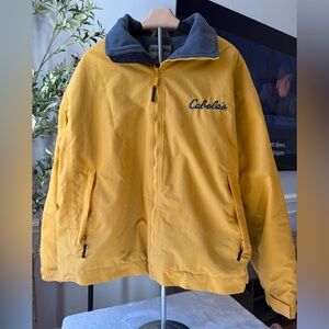 Cabela’s Destination Bonesale Jacket Men’s L Yellow Fleece Lined Zip Coat